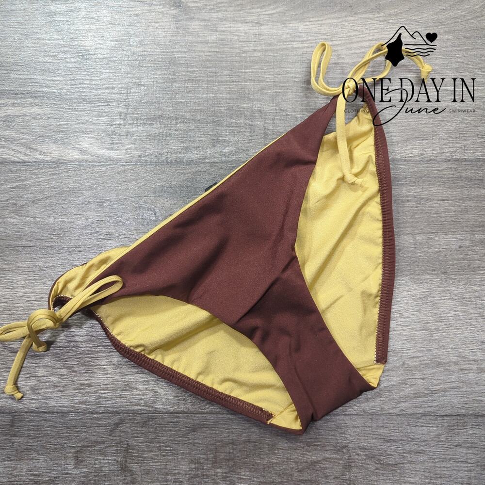 A.Che Tie Side Ruched Bikini Bottom Size S